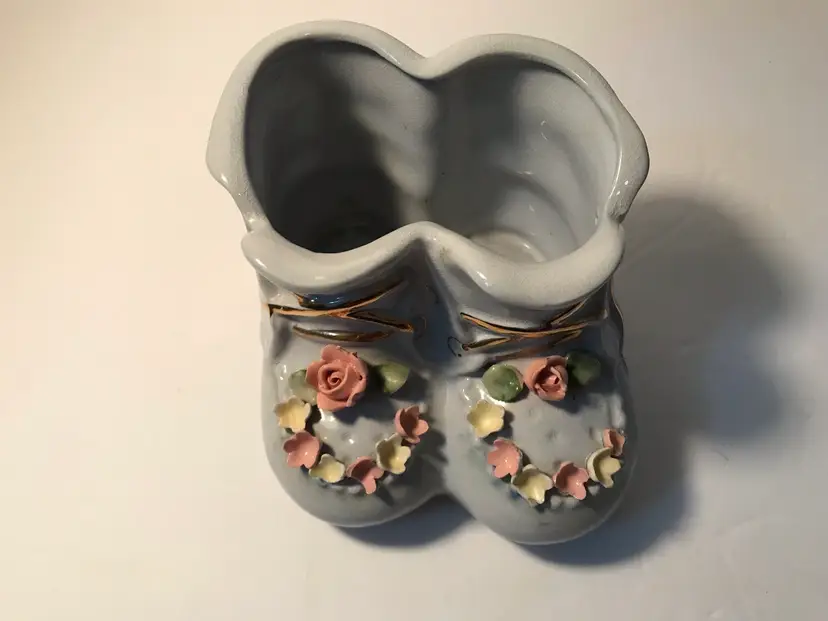 Vintage Lefton Little Boy Bootie Planter With Original Sticker