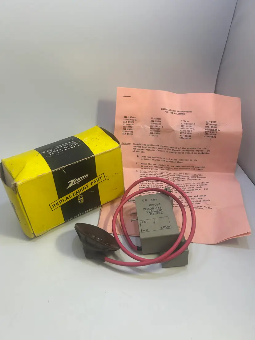 Vintage Zenith NOS Replacement Part 212-147 Tripler Kit
