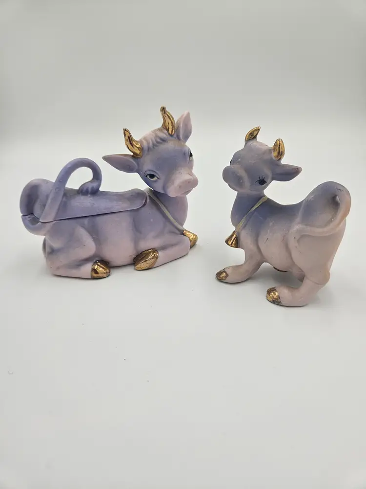 #B67 Purple Cow Jelly Jar and Single Shaker Made in Japan