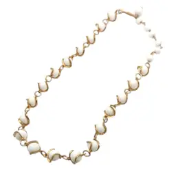 Vintage Milk Glass Beads Choker Necklace