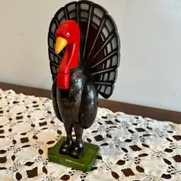 Vintage handmade wooden Turkey Thanksgiving/ Christmas Nutcracker
~10”x4”
