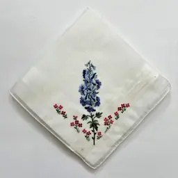 Linen Something Blue Wedding Handkerchief Bride Cottage Core  Vintage SPOT