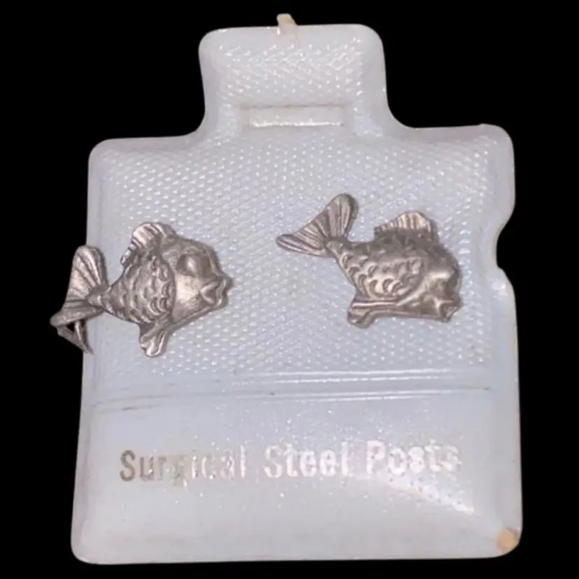 #36- New Old Stock Vintage 1980S Pewter Post Earrings As Pictured