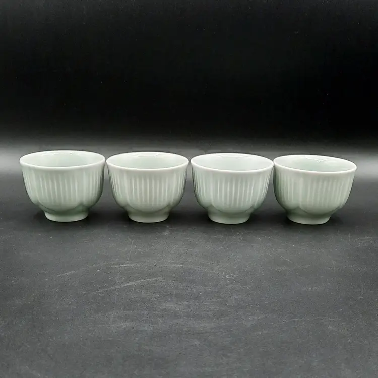 Vintage Celadon Sake Cups Set of 4 China