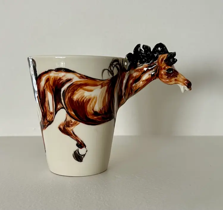 BlueWitch Mug Cup Horse Head 3-D Handle