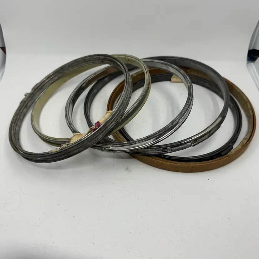 5 Vintage Metal and one wooden Embroidery Hoops