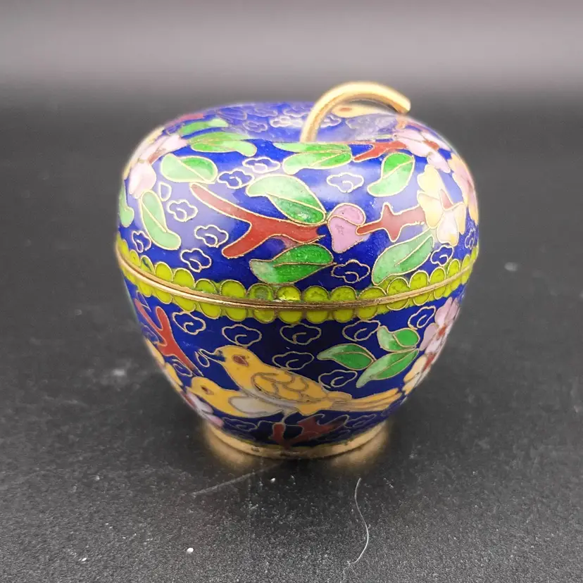 Cloisonne apple trinket box