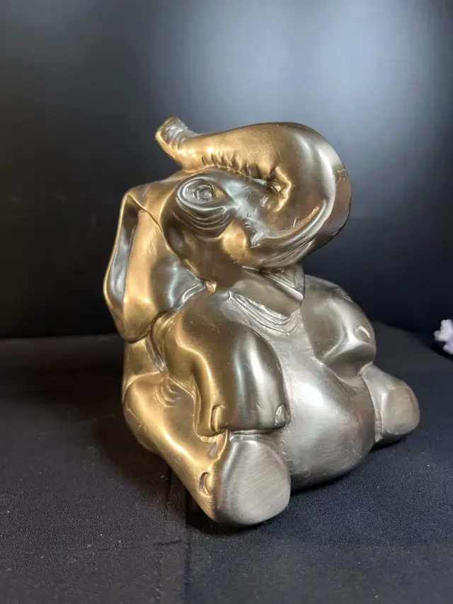 Vintage PM Craftsman Hand Crafted Metal Elephant-Use as a Book End or Door Stop