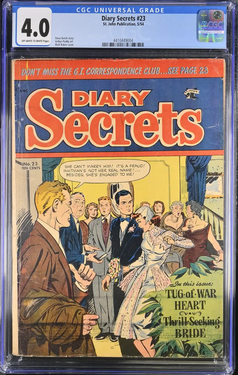 Diary Secrets #23 CGC 4.0