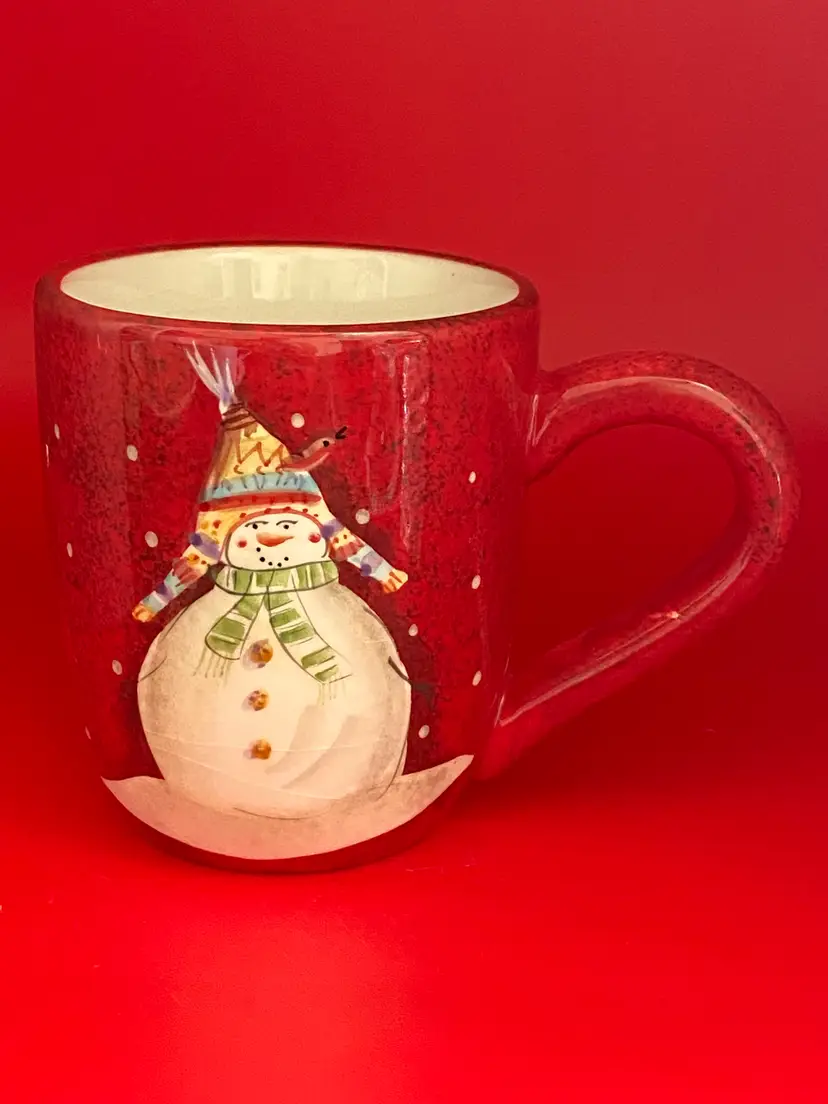 Sakura Snowman Coffee Mug, 4.25" Tall