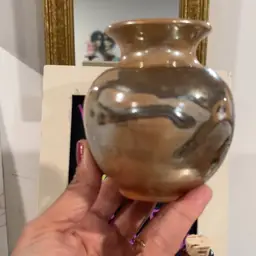 Sighed Gold Lustre Art Pottery Vase 3.5”😎