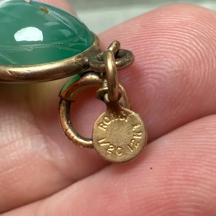 Vintage Ronci Gold Filled 8" Scarab Bracelet Semi Precious Stones Bigger Wrist