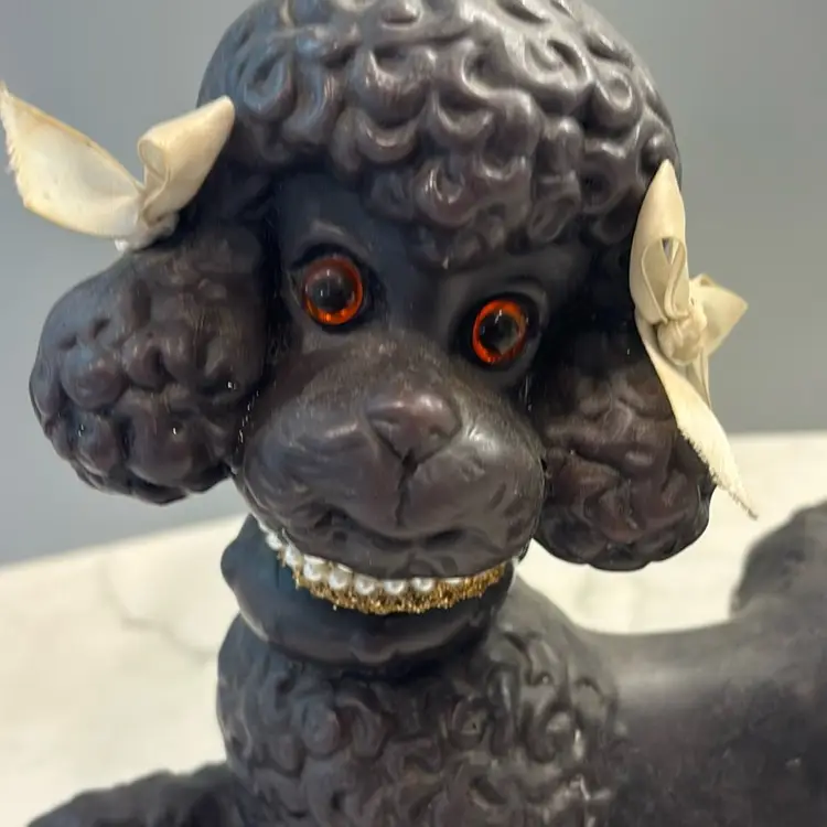 MCM Atlantic Mold Unused Black Wax Poodle Dog Candle