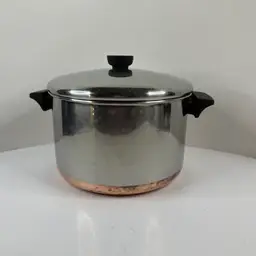 Vintage Revere Ware 1801 Copper Bottom 6 Quart Stock Pot w/Lid Rome, NY USA