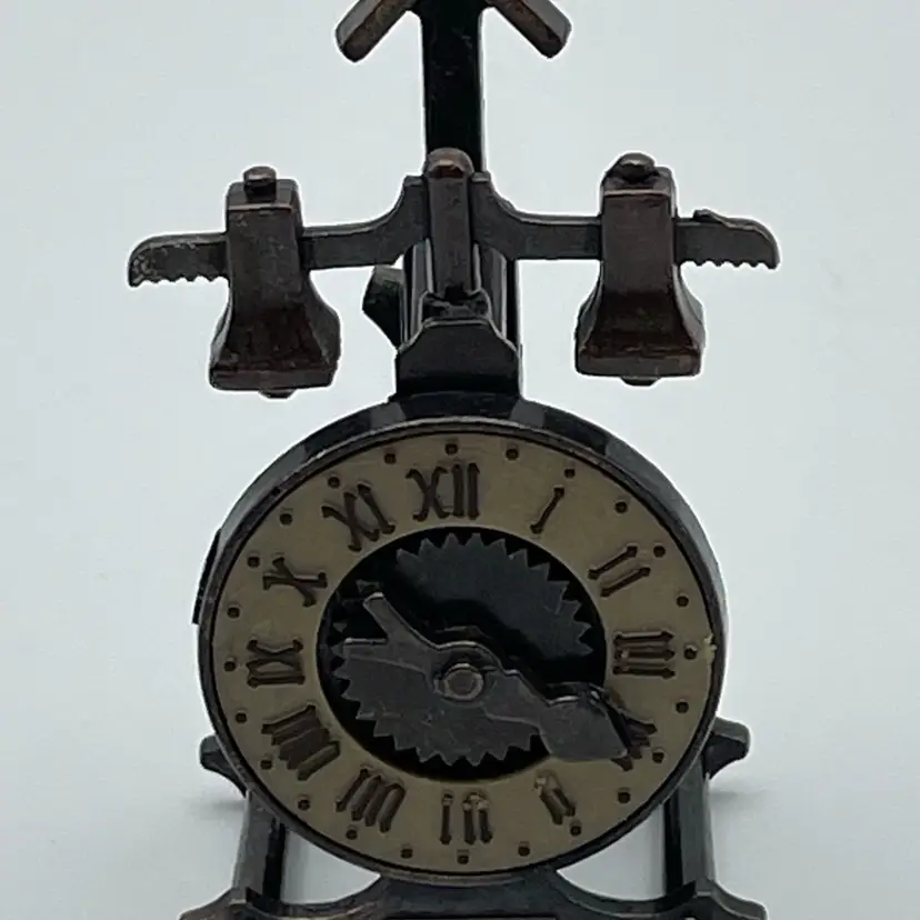 Vintage, Clock, Mechanical Pencil Sharpener, Metal, Miniature/Collectible, Dollhouse Accessory
Made In Hong Kong