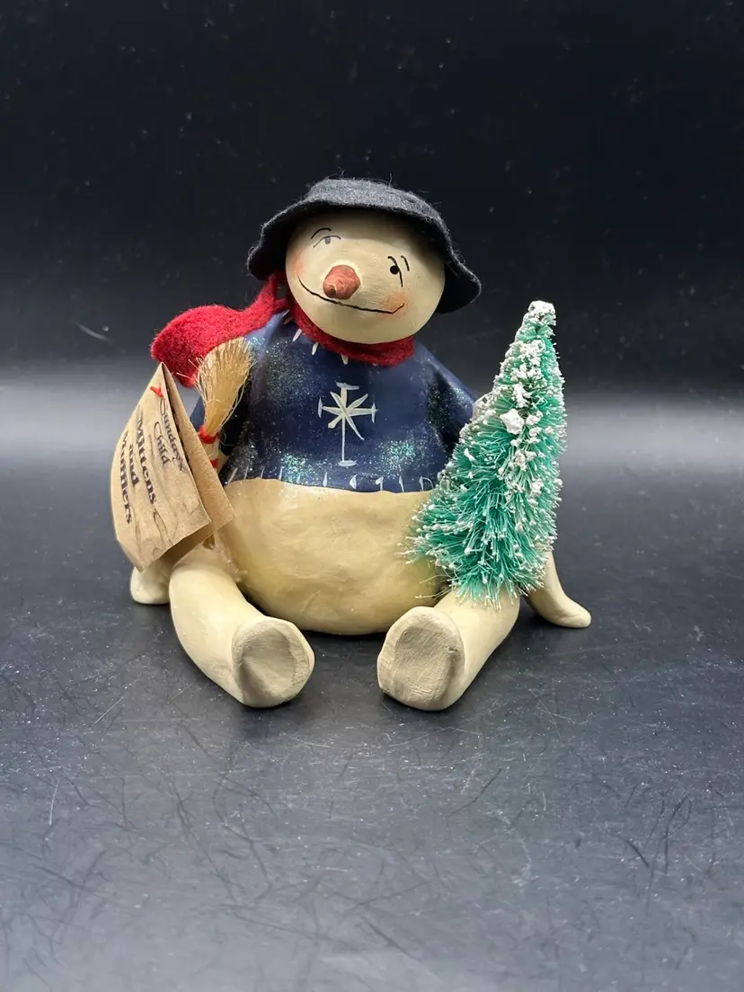"MITTENS & MUFFINS" Snowman Figurine Signed