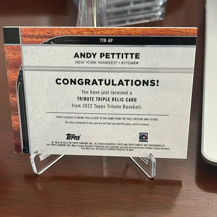2022 Topps Tribute Andy Pettitte Triple Relic Green /99 #TTR-AP