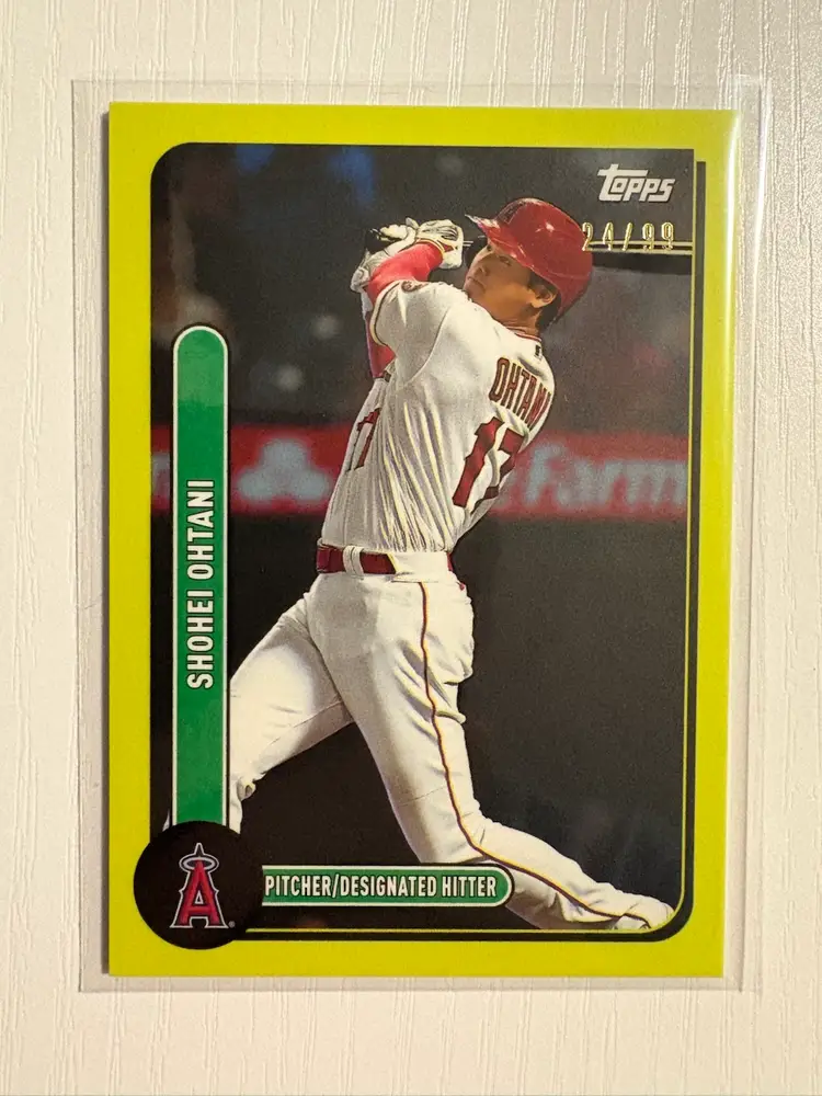 2021 Topps Brooklyn Collection Shohei Ohtani Chartreuse /99 Los Angeles Angels Los Angeles Dodgers