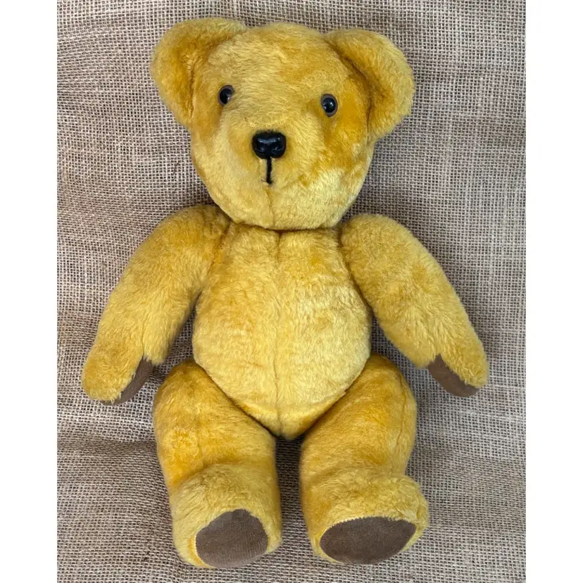 Vintage Jane’s Originals Golden Jointed Teddy Bear Plush Stuffed Animal England