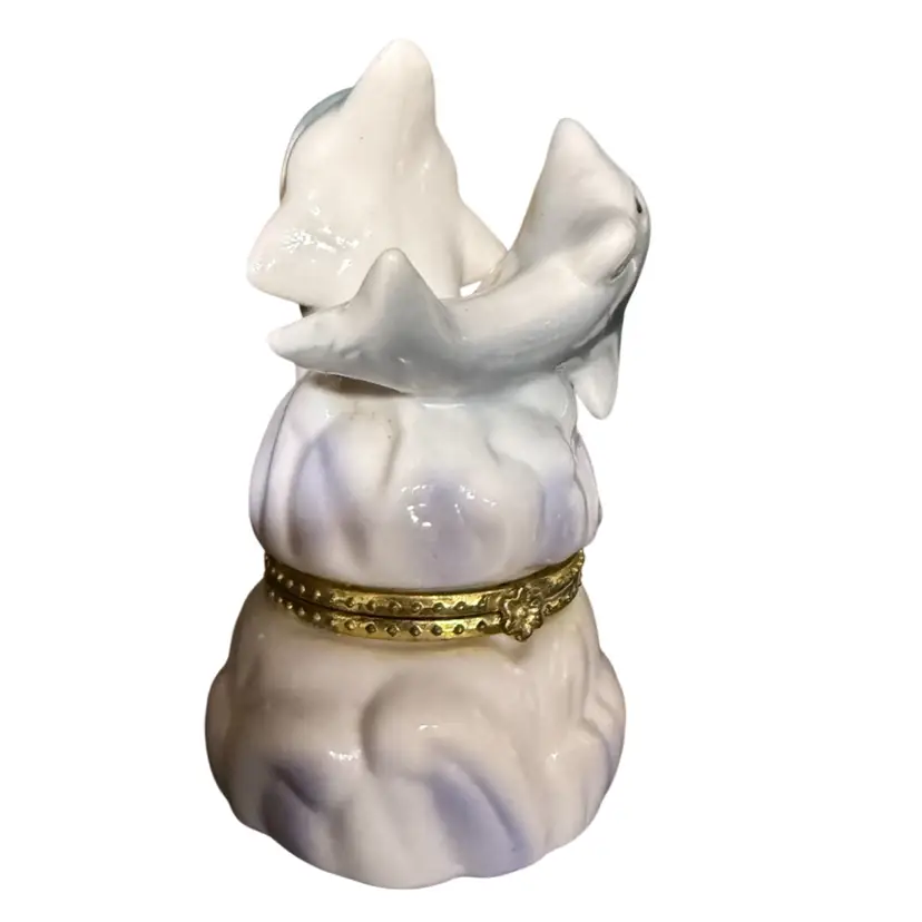 Dolphins Lidded Trinket Dish