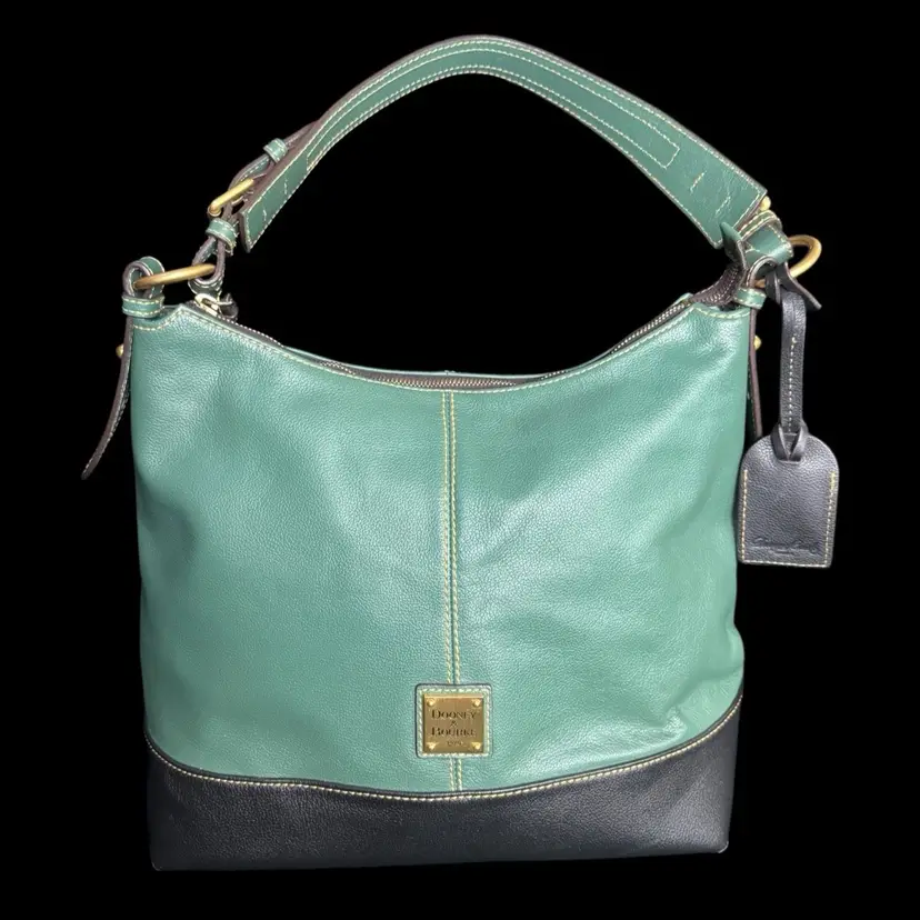 Vintage Dooney & Burke Forest Green/Black Hobo