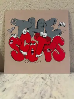 Travis Scott x Kid Cudi x Kaws The Scotts Beige 12” Vinyl Record Red MINT