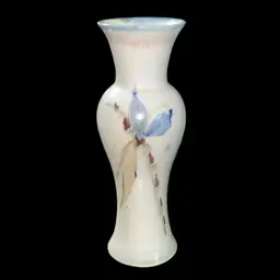 Beluga Nova Scotia Pottery Vase Dragonfly/Flower Signed