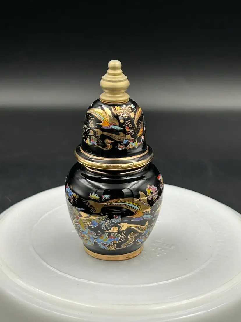 Vintage Porcelain Pallini Attiki Venus series perfume bottle with spray insert empty Sea Life Design Greece