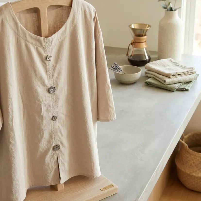 Focus Casual Life Beige Cotton Tunic Top Excellent Condition Size XL