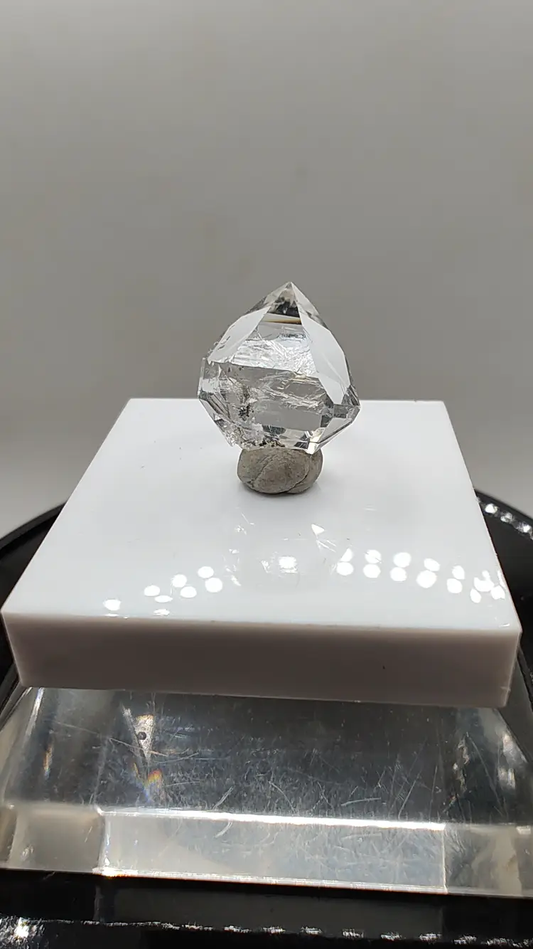 Quartz Crystal "Herkimer Diamond" In Acrylic Display Box 1 Gram