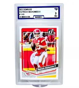 Patrick Mahomes Panini Graded MINT 9 Donruss #149  Chiefs 2023 MVP!
