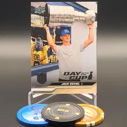 Jack Eichel 2023-24 Upper Deck Extended Seriers Day With The Cup Insert SSP Case Hit Card #DC-15 - Vegas Golden Knights Hockey Card