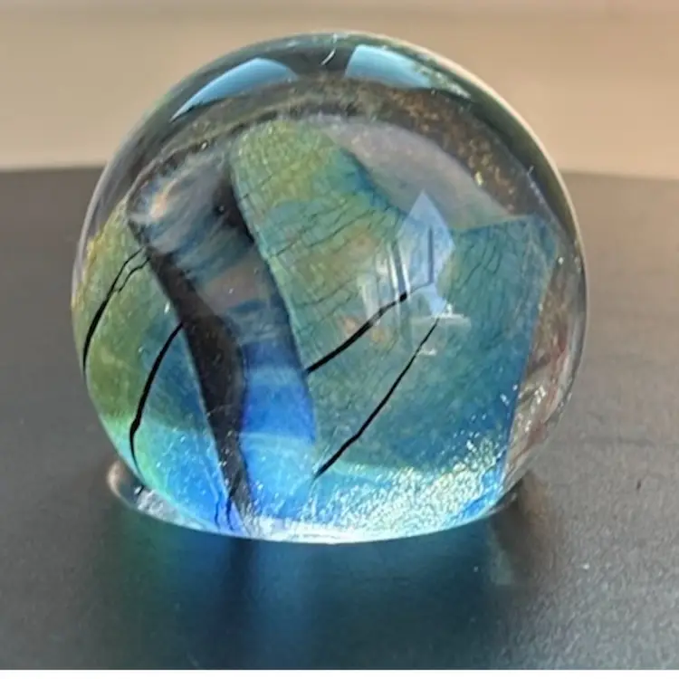 Vintage Signed  Robert Eickholt Small Paperweight - 1983