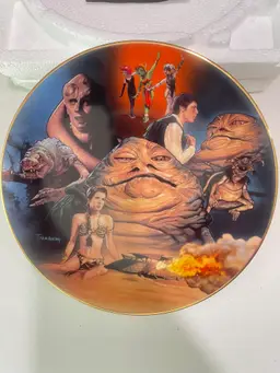Jabba The Hutt Star Wars Hamilton Collection Plate Heroes and Villians NIB w/CoA