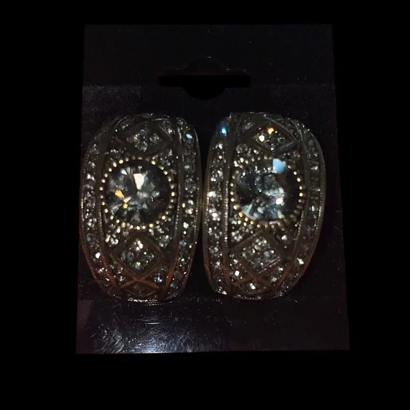 Heidi Daus Crystal Art Deco Hoop Earrings