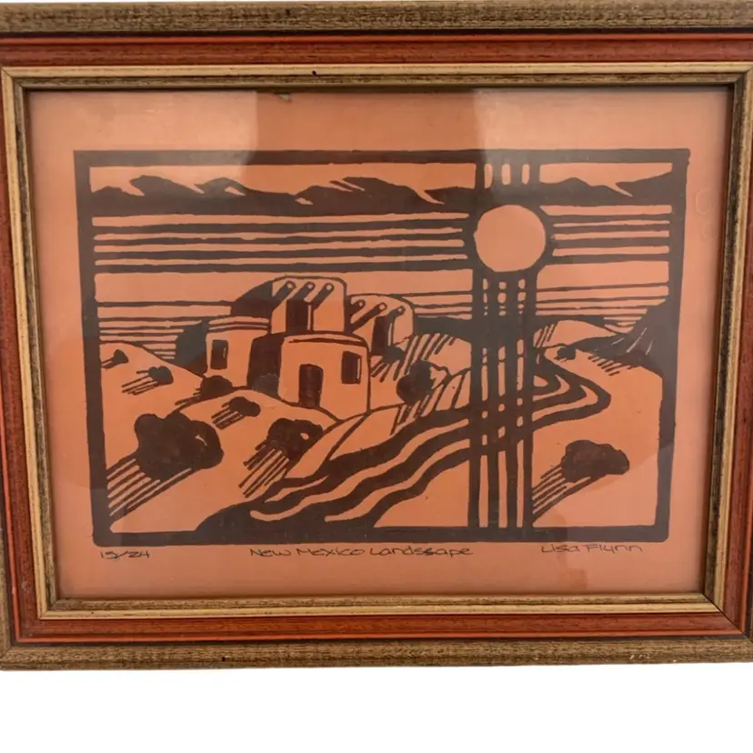 New Mexico Landscape Limited Edition Lithograph Signed By Artist. In Original Frame