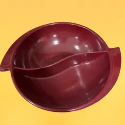Vintage MCM Boonton Ware Melmac 65-10 Divided Winged Serving Bowl Maroon