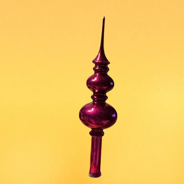 17. pink mercury glass finial Christmas tree topper Department 56