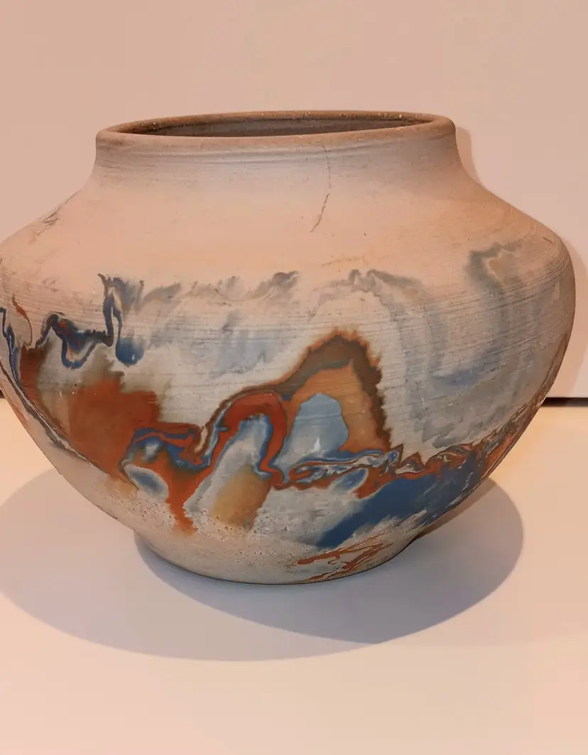 Beautiful Hand Painted Nemadji Pottery Vase