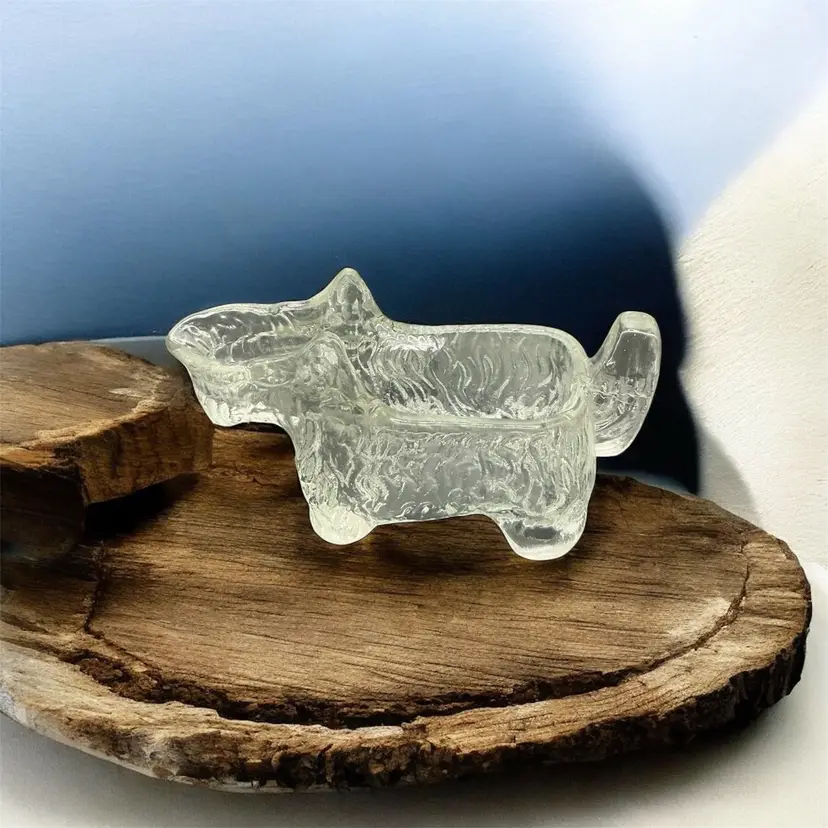 4) Vintage Scottie Dog Glass Candy Container