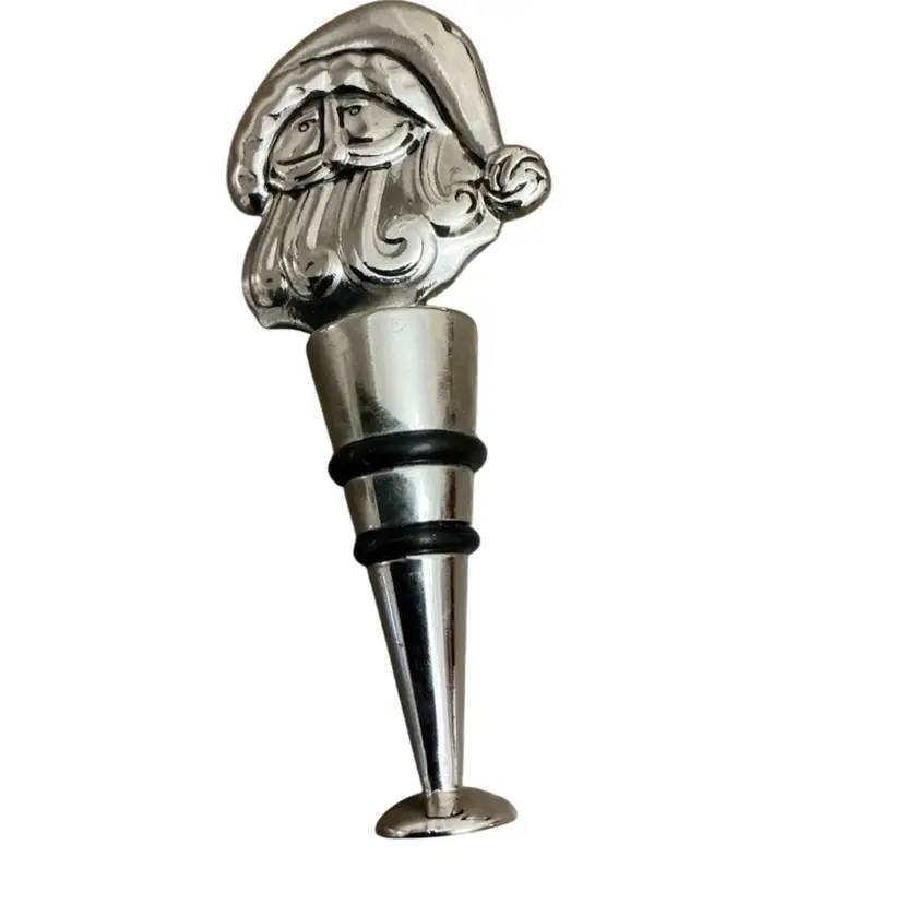 Metal Santa Claus Head Wine Stopper