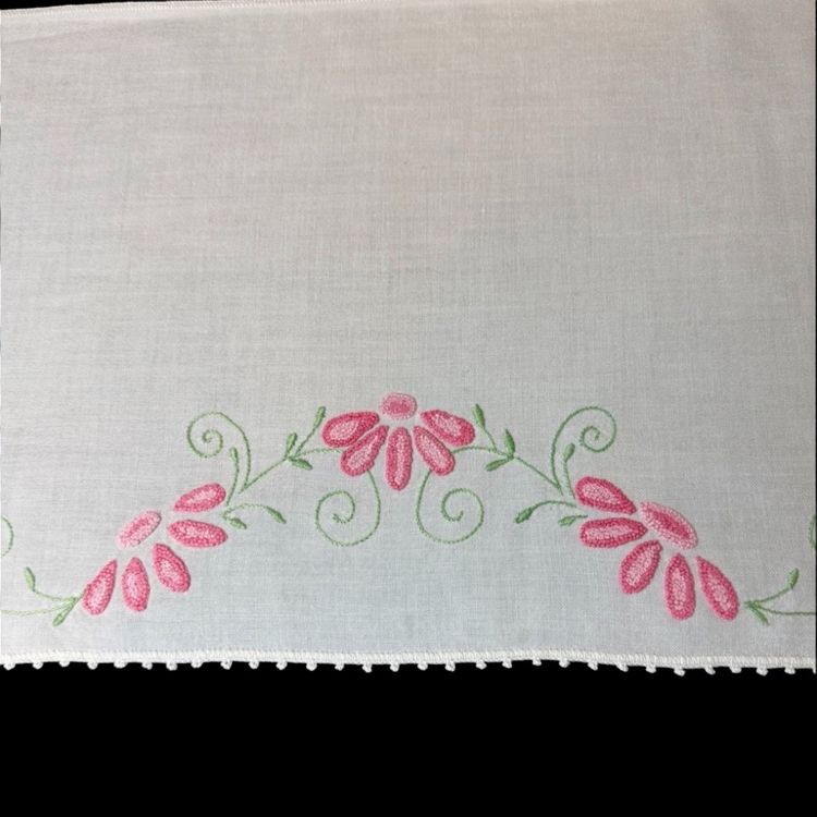 Vintage Hand Embroidered Linen