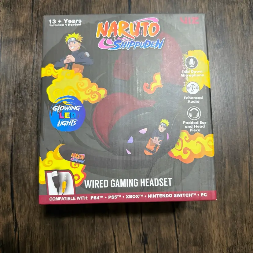 NARUTO Shippuden Wired Gaming Headset - Multi-Platform Compatibility LED - MSRP $40
