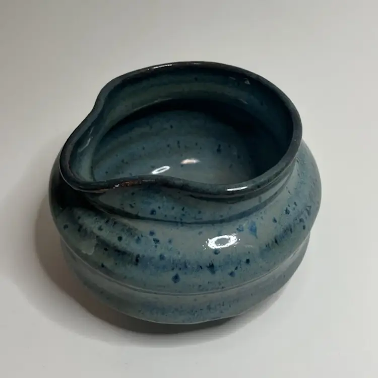 Signed Pottery Bowl With Spout