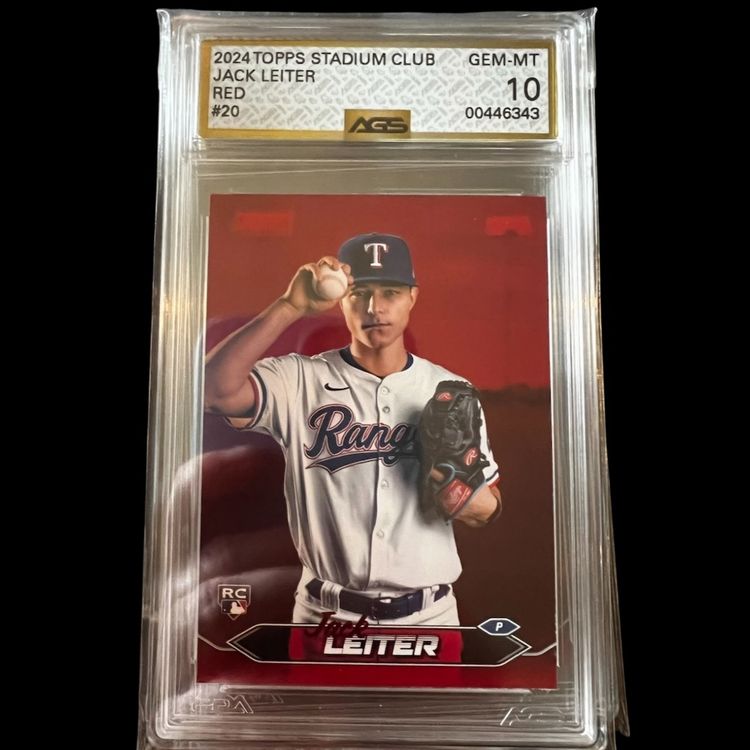 Jack Leiter RC 2024 Topps Stadium Club Red AGS 10