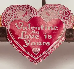 Antique Victorian Valentine Card 1900s Embossed Lace Heart Edwardian Romantic Poem