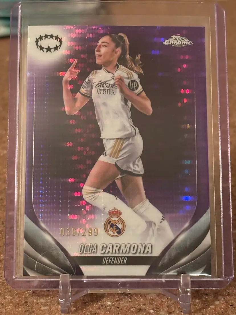 Olga Carmona 2023-24 Topps Chrome Purple Pulsar /299 #89 Real Madrid Spain