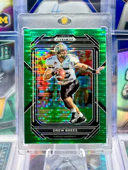 Drew Brees 2023 Prizm 15/25 JERSEY # MATCH 1/1 Green Pulsar Purdue Boilermakers