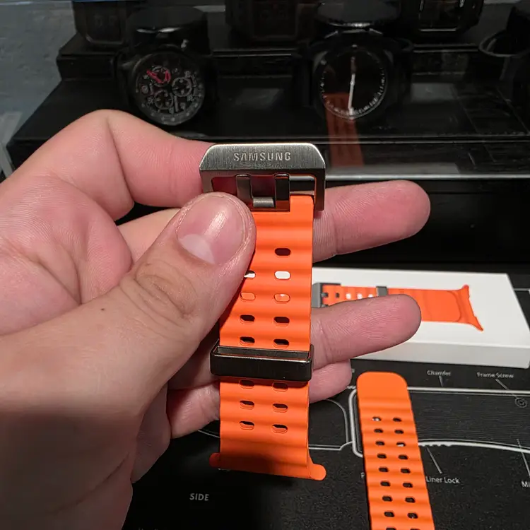 Samsung Galaxy Watch Ultra - Marine Band, Orange with Silver Hardware