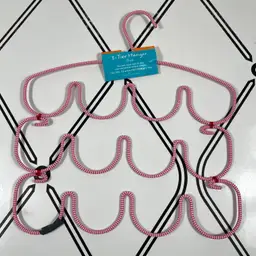 3 Tier Hanger Pink & White Bra Scarf Accessory Retail Space Saving Organizer New